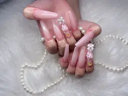 【人気No.1】長さだし10本+ワンカラー(ラメグラ)+パーツ2本