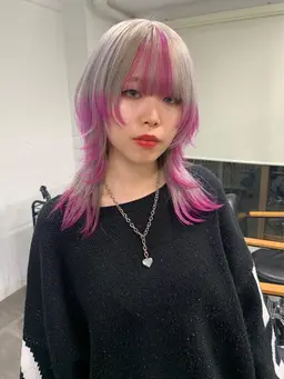 【ご新規様限定‼️大人気メニュー🔥】ウルフカット+ケアブリーチ+カラー /デザインカラー/メンズウルフ/中性ウルフ