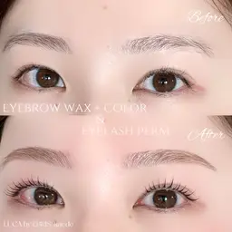 2月限定💝美眉WAX【間引き・メイク込】 &カラー➕選べるまつ毛パーマ【トリートメント・コーティング付】