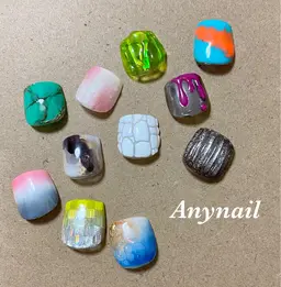 フット・ジェルアート2本やり放題(他の指はワンカラー) (ジェルオフ込み金額)