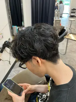 【トップのボリュームを出したい方🔥】⭐️メンズカット+トップポイントパーマ⭐️ウルフカットOK🙆🏼‍♀️