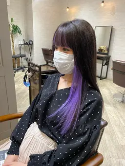 🍒フェイスフレーミング(前髪​〜​耳周りのインナーカラー)＋ケアブリーチ付き＋超音波トリートメント付き🍒