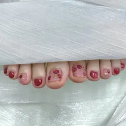 (フット)ワンカラーシンプルアート4本🎀✨