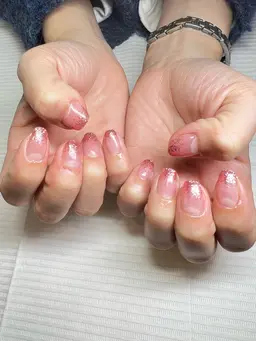 ケア+ワンカラーorラメグラデーション💅