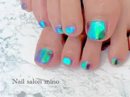 【初回オフ無料、ケア込み】フット☆アートコース(お持ち込み画像ok、お店にあるパーツつけ放題🙆)