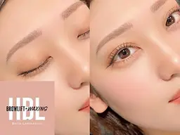 【新規】アイブロウワックス(WAX脱毛)+アイブロウパーマ