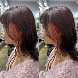 【インナーカラー】ケアブリーチ1回+オンカラー+髪質改善ケア