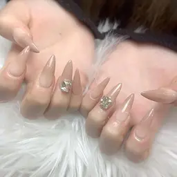 【チップ長さ出し｜ナチュラル】 ワンカラー/ラメグラ　￥6,380