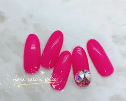 夏ネイル　ハンド　初回オフ無料!!ケア込み　ワンカラー＋3Dストーン　6180