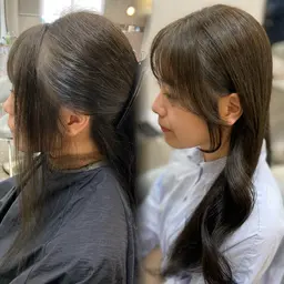 【時短で可愛く】前髪、顔まわりカット+艶カラー+1STEPトリートメント💘