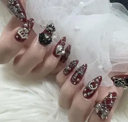 【チップ長さだし】(180分)アート10本◎パーツ/シール無制限付け放題¥13900