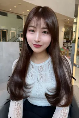 似合わせレイヤーカット+透け感溢れるブリーチ無しダブルカラー+3stepトリートメント付き🫧