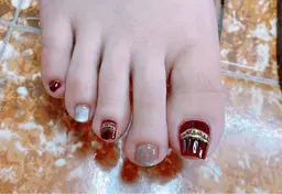 フットネイル ワンカラー+シンプル