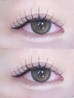 🩵LEDフラットラッシュ120本🩵束感コーティング付き🫧