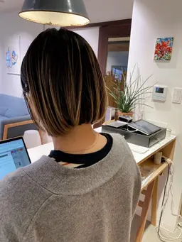 カット+表面バレイヤージュカラー+トリートメント