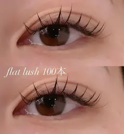 フラットラッシュ100本　🤍オフあり🤍アイシャンプー込