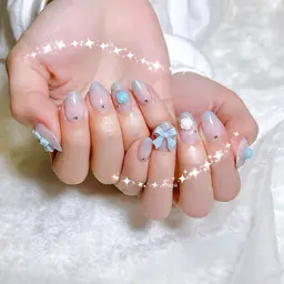 【24歳以下限定・オフなし】おまかせ水色ネイル🩵