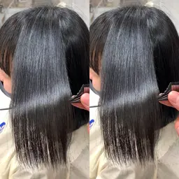【前髪縮毛矯正👧🏻‼️】➕カット➕内部補修トリートメント(口コミ✍🏻→超音波アイロン付き✨️)