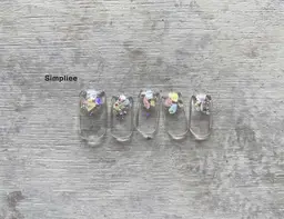 【🚫オフ無し】クリアベースニュアンスアートネイル✨　90分