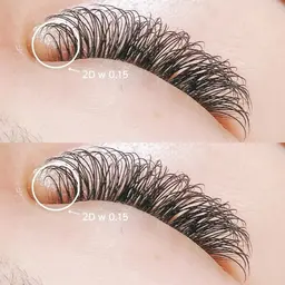 2Dフラットラッシュ 200本（両目100束）+コーディング剤 ¥7680