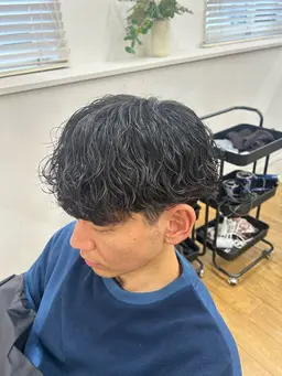 カット+波巻きスパイラルパーマ