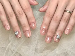 「モデル練習」10本チップ長さだし+ワンカラーorラメグラテーション