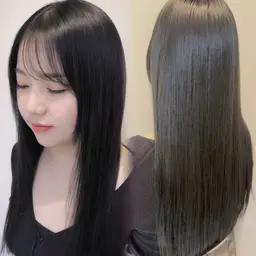 暗染め✝️黒染め🖤就活やバイト用に✨落とせる黒染め✨2stepTR&超音波アイロン付き💫髪質改善