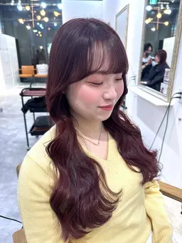 𓊆ㅤ大人気クーポン🪄ྀི𓊇韓国風顔まわりカット+髪質改善カラー+リペアトリートメント🖤 超音波アイロン付き