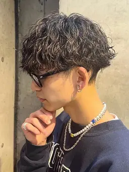 カット＋メンズ波巻きパーマ、ツイスパ