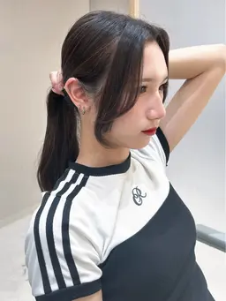 【🫧お手軽メニュー🫧】顔まわりカット＋ヒアルロン酸配合ケアカラー＋髪質改善トリートメント🫧