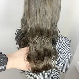 【平日限定クーポン】メンテナンスカット＋カラー＋トリートメント#オリーブベージュ#ワンカラー#韓国#フェイスレイヤー