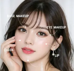 【💄ポイントメイク💄】眉毛、アイメイクチーク、リップ♡ #メイクアップアーティスト#ポイントメイク