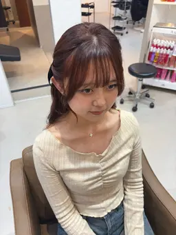 【前髪のうねり解決‼️】前髪縮毛＋カット＋カラー