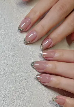 【ハンド】ガラスフレンチ or 氷ネイル¥5980 【初回ジェルオフ無料ケア込み】