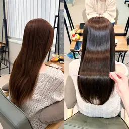 【縮毛+カラー同時OK◎】メテオストレート+艶カラーセット✨(トリートメント付)|まとめてキレイにしたい方へ