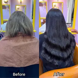 エクステの長さおへそ辺り🐶カラー+人毛ちび編み込みエクステ60本100g⭕️15000円