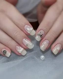 【1月限定】自爪ワンカラー🦋シール＆パーツつけ放題10本🦋【オフケア込】