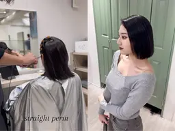 ボブ指定 髪質改善ストレート+カット