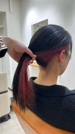 インナーカラー(部分ブリーチ＋部分カラー)＋トリートメント☁🫧