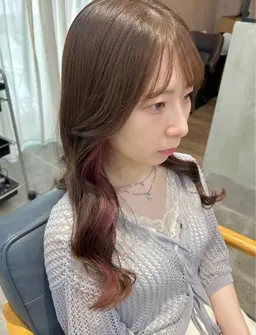 👑💍インナーカラー（耳周りのブリーチと全体カラー）＋TOKIOマスクトリートメント付き💍👑