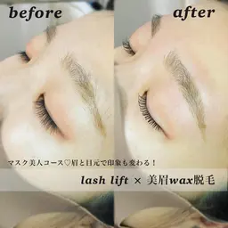 【ご新規様🫧大人気🎀】アイブロウワックス脱毛(毛量調節込み)×ラッシュリフト(まつげパーマ)
