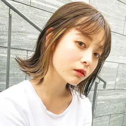 ✨【透明感カラー】🌈ポイントブリーチ🍋インナーカラー🍀コテ仕上げ🌈