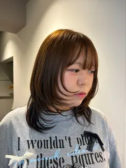 ブリーチ有りリタッチ(2〜5cm)+オンカラー🍒