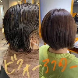 酸性ストレート（髪質改善）＋カラー＋カット+トリートメント（約3時間半）