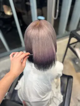 デザインカラー🐰🩶♡̴⟡.˚(ブリーチ＋オンカラー)