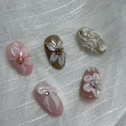 フラワーorリボン3Dアート(アート両手2本)コース