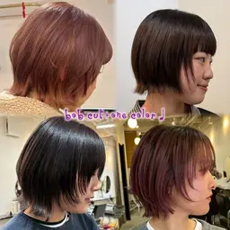 ボブカット（なりたいスタイルを事前に送っていただきます♩）➕💎透明感艶カラー（ワンカラー）💎