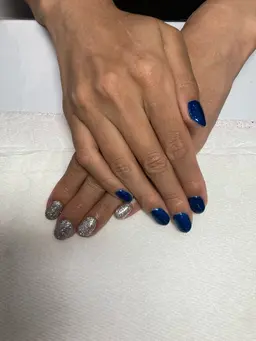 メンズネイル オフなし ハンドワンカラー🩵