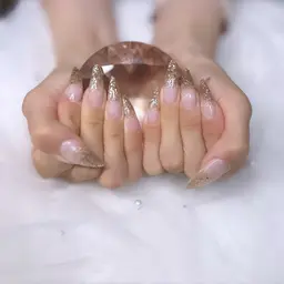 ラメグラデーション(オフ、長さだし10本込み)💙