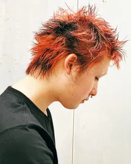 【被らないデザイン】メンズスパイキーショート+デザインカラー🌈